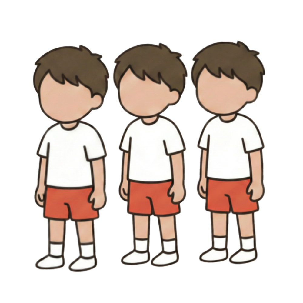 挨拶をする子どもたちのイラスト