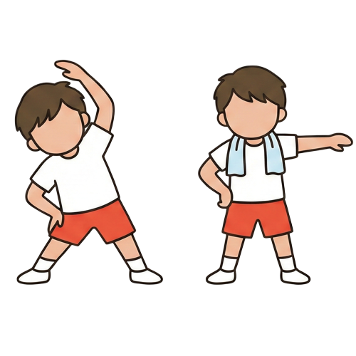 指示行動をする子どもたちのイラスト